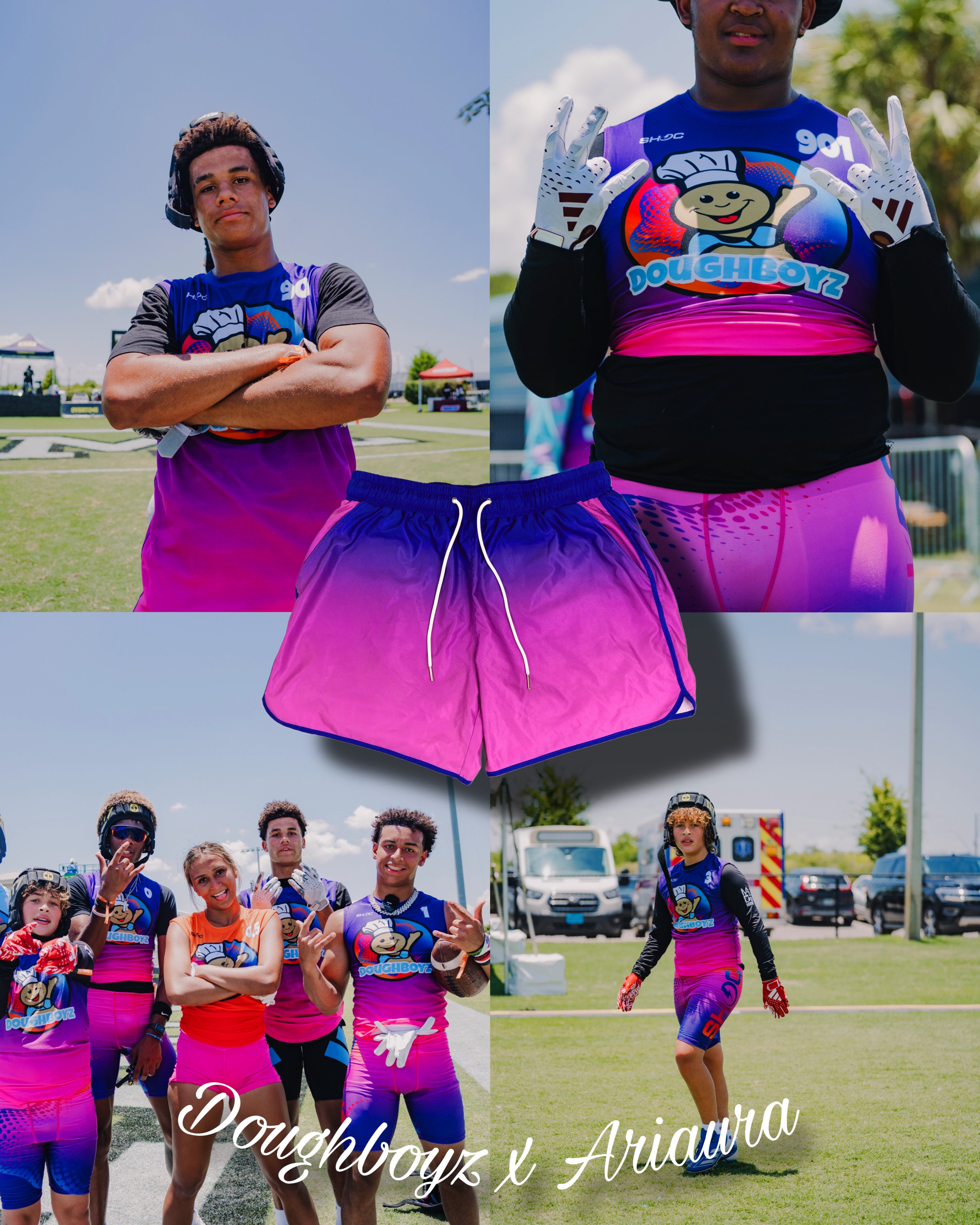 Ombre Board Shorts Static Shock Purple