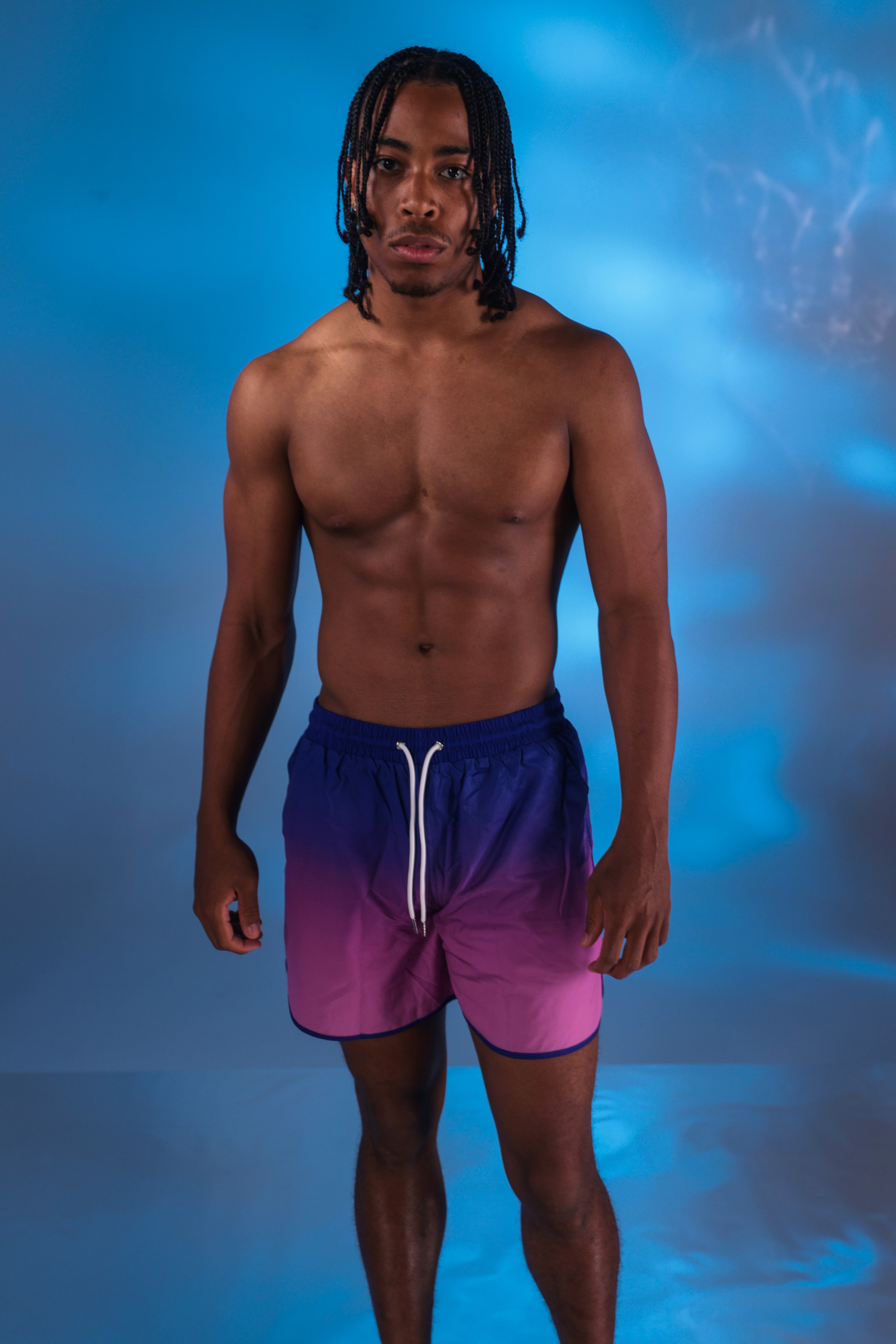 Ombre Board Shorts Static Shock Purple